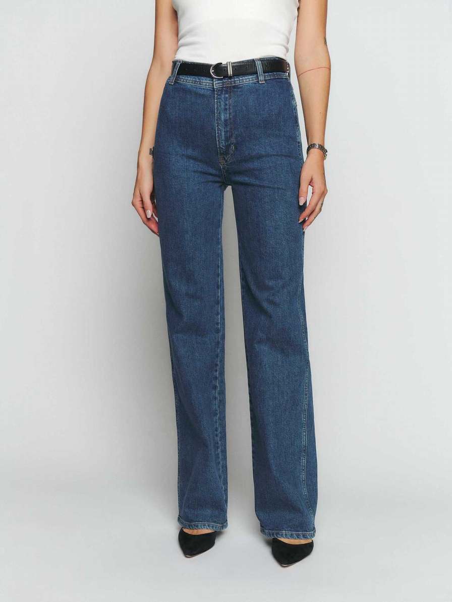 Women's Reformation Clara High Rise Wide Leg Jeans Flower | USA-021476