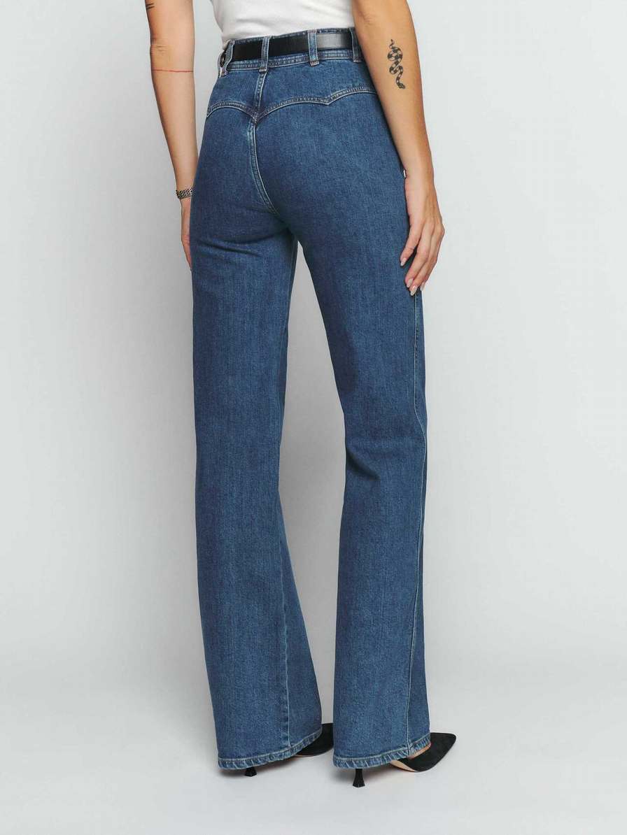 Women's Reformation Clara High Rise Wide Leg Jeans Flower | USA-021476