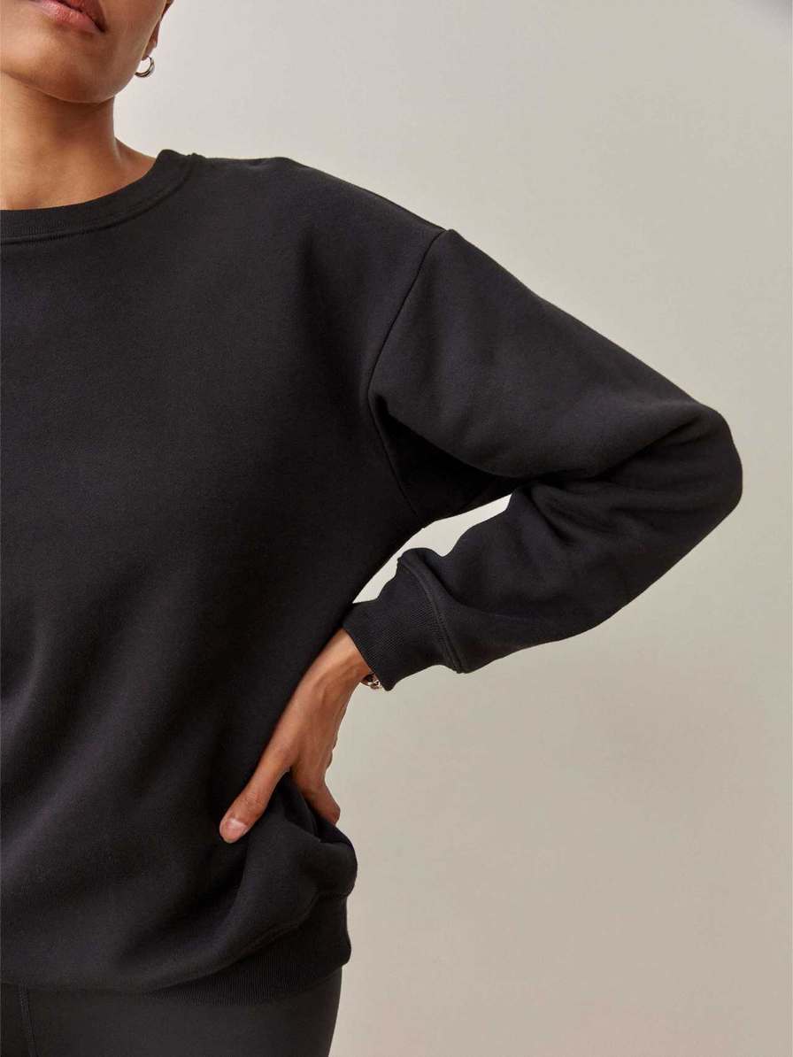 Women's Reformation Classic Sweatshirt Black | USA-062138