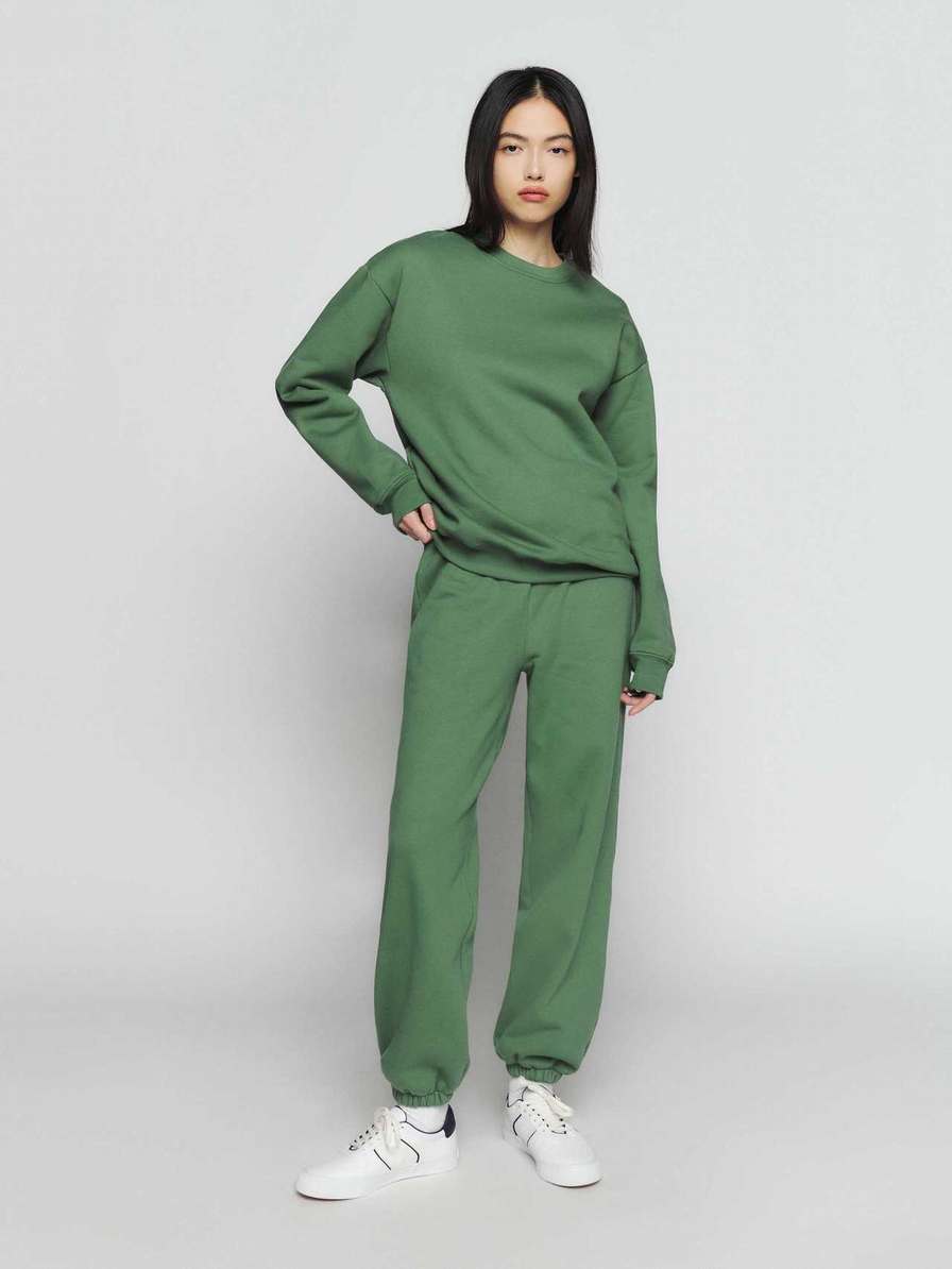 Women's Reformation Classic Sweatshirt Green | USA-543270