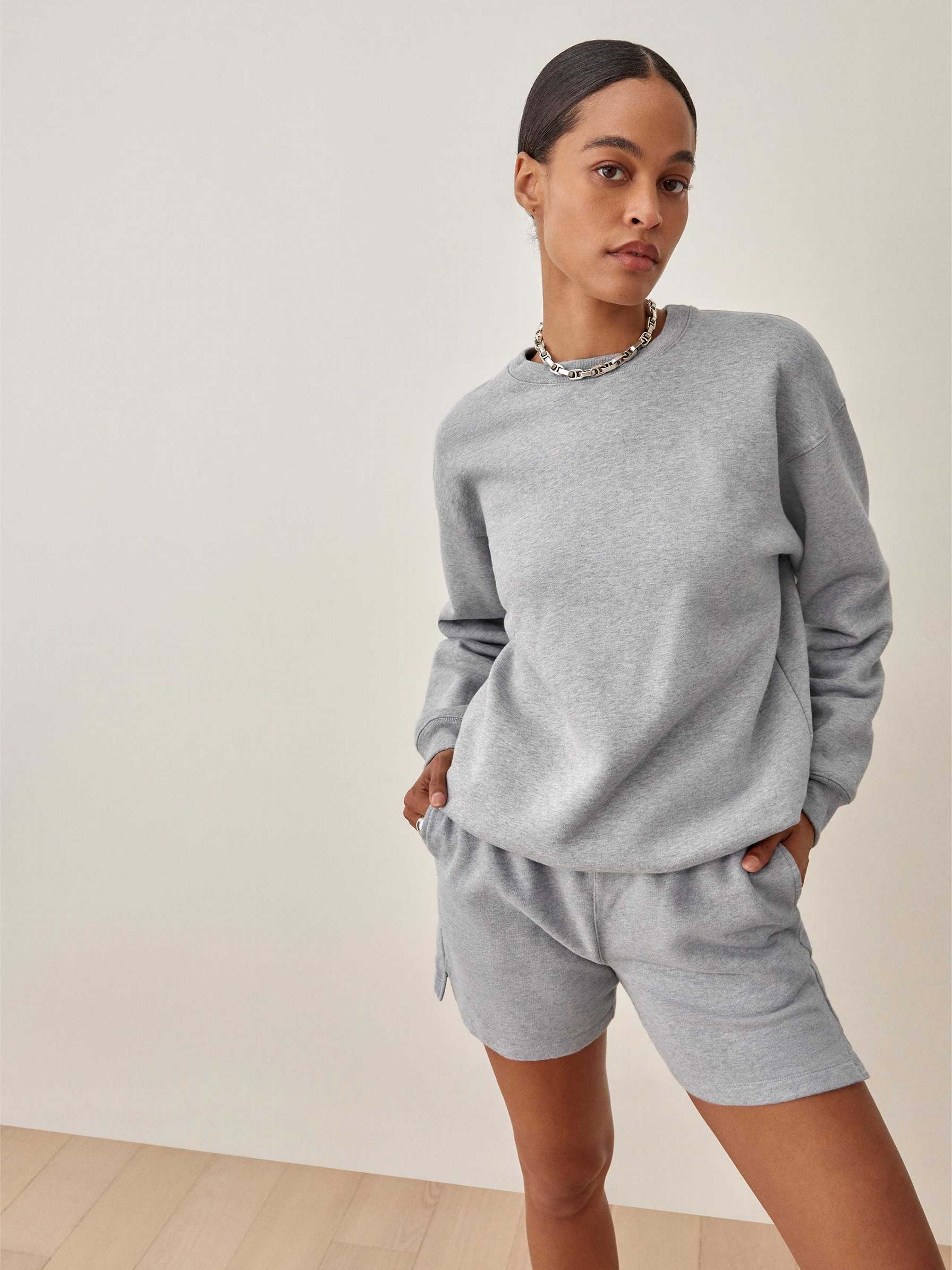 Women's Reformation Classic Sweatshirt Grey | USA-603451