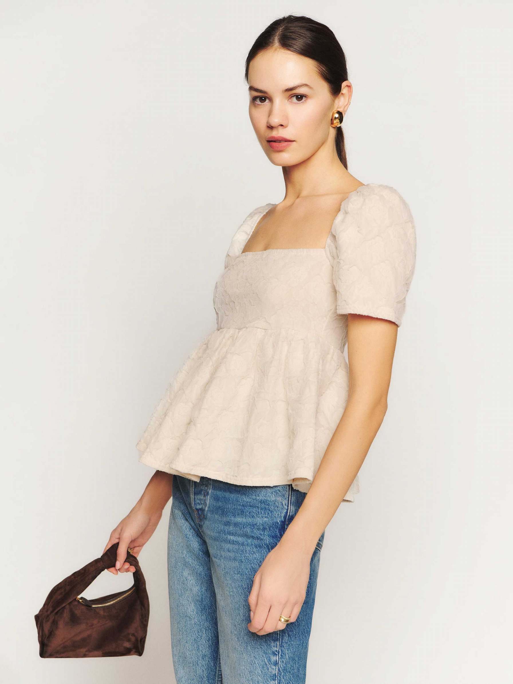 Women's Reformation Collette Knit Tops White | USA-708632