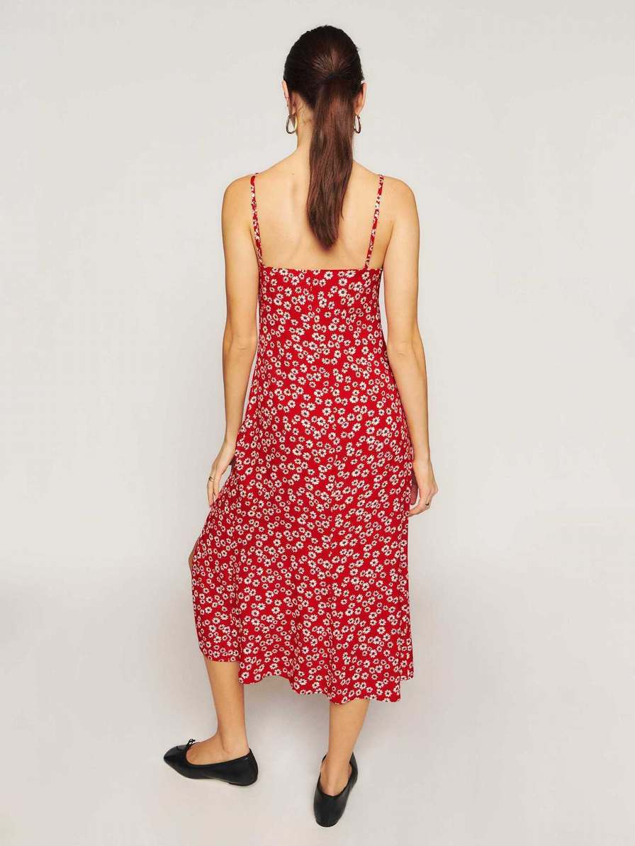 Women's Reformation Crimini Dress Red / Flower | USA-573204