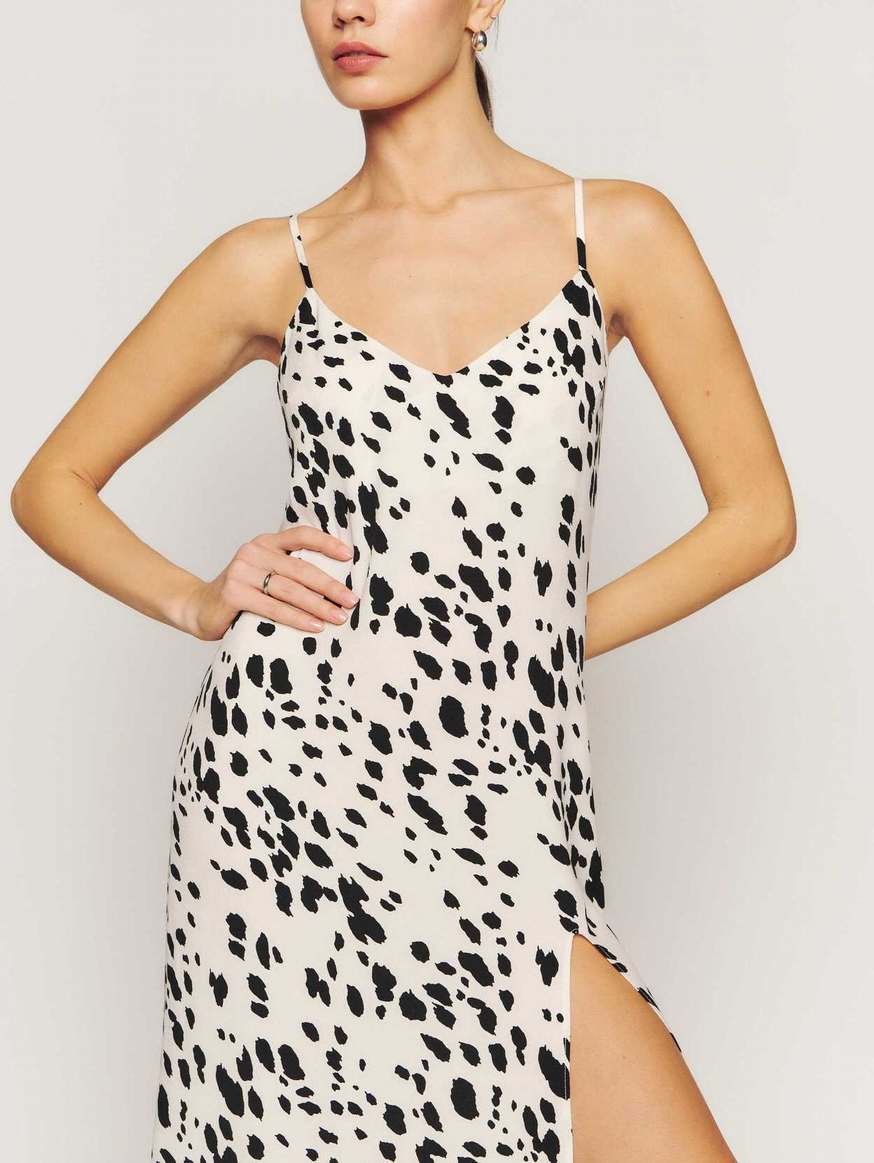 Women's Reformation Crimini Dress White / Black | USA-3104762