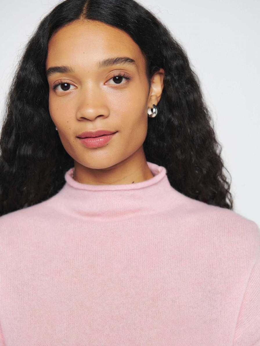 Women's Reformation Cropped Cashmere Sweater Pink | USA-712058