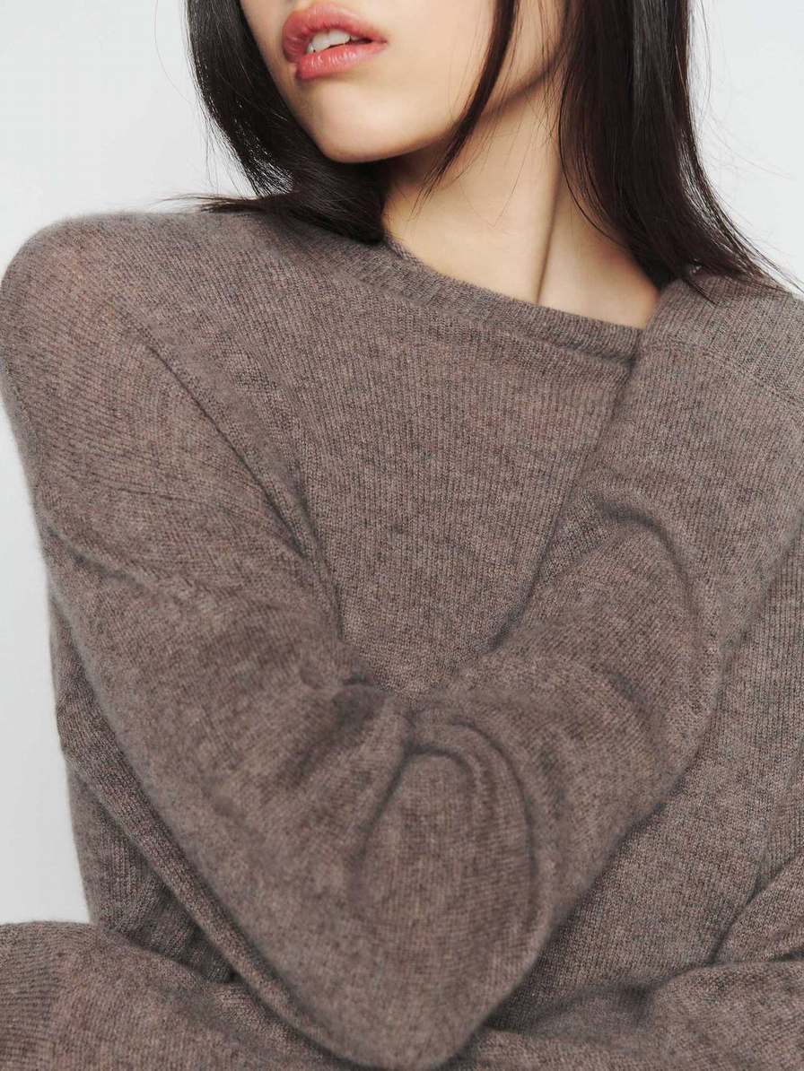 Women's Reformation Cropped Cashmere Sweater Light Grey | USA-857624