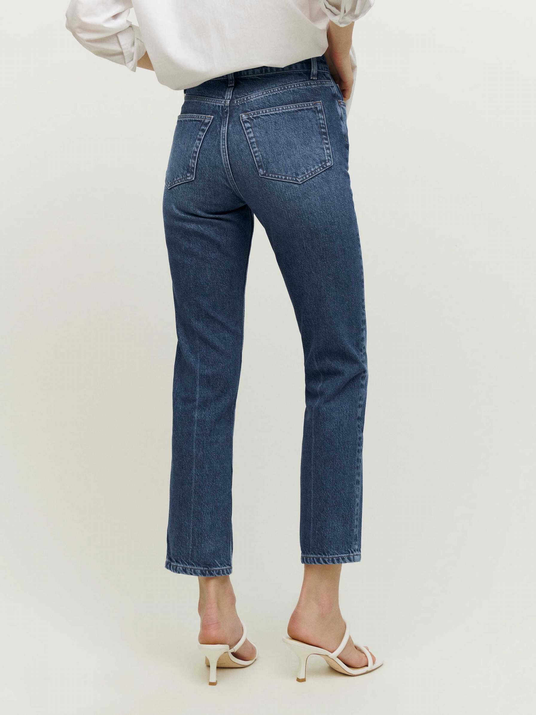 Women's Reformation Cynthia High Rise Straight Jeans Blue | USA-3106472