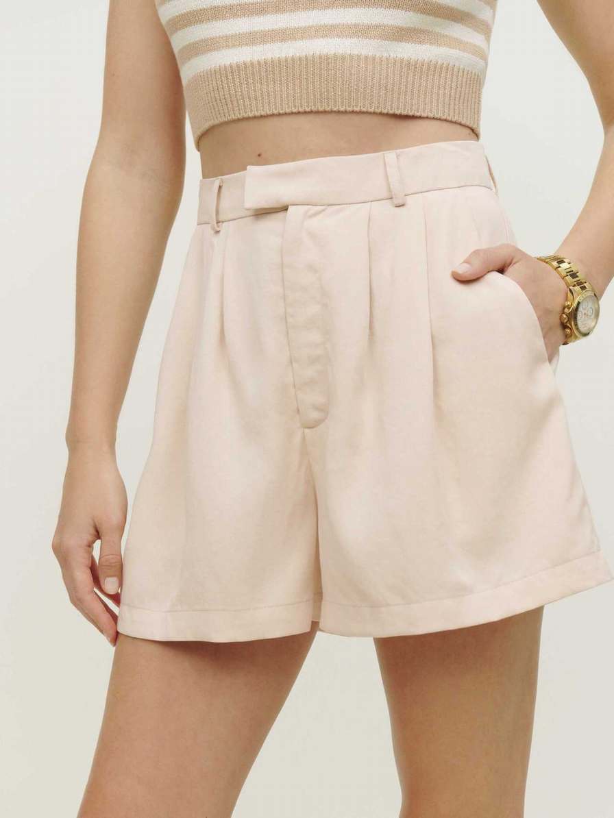 Women's Reformation Dane Shorts White | USA-4871605