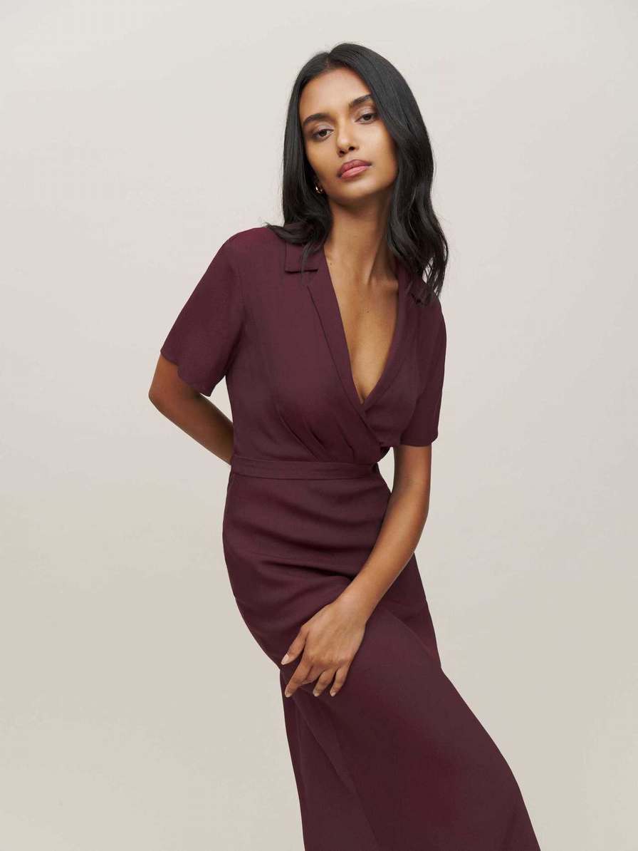 Women's Reformation Danika Dress Fuchsia | USA-5378246