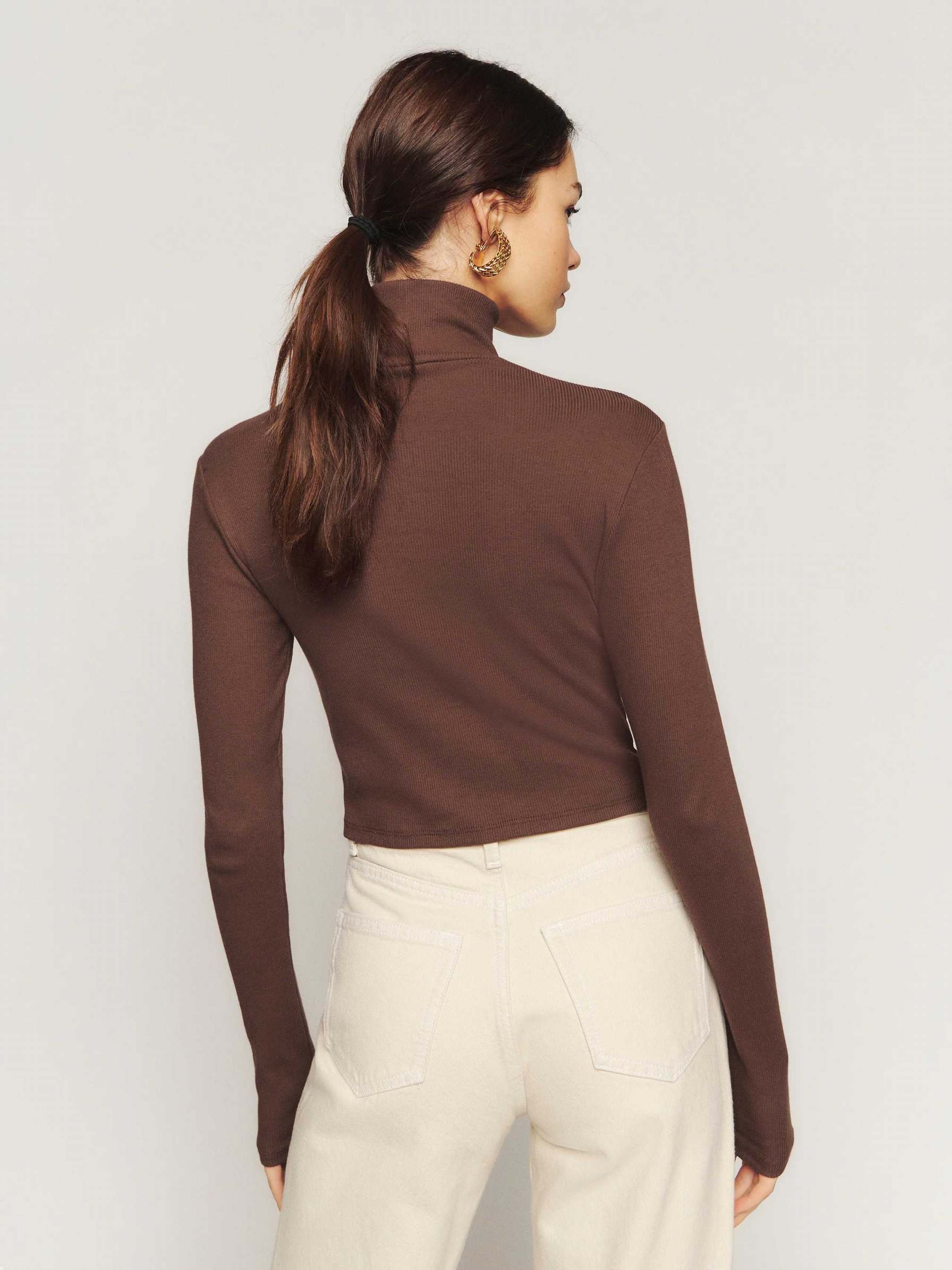 Women's Reformation Davy Sweater Coffee | USA-386750