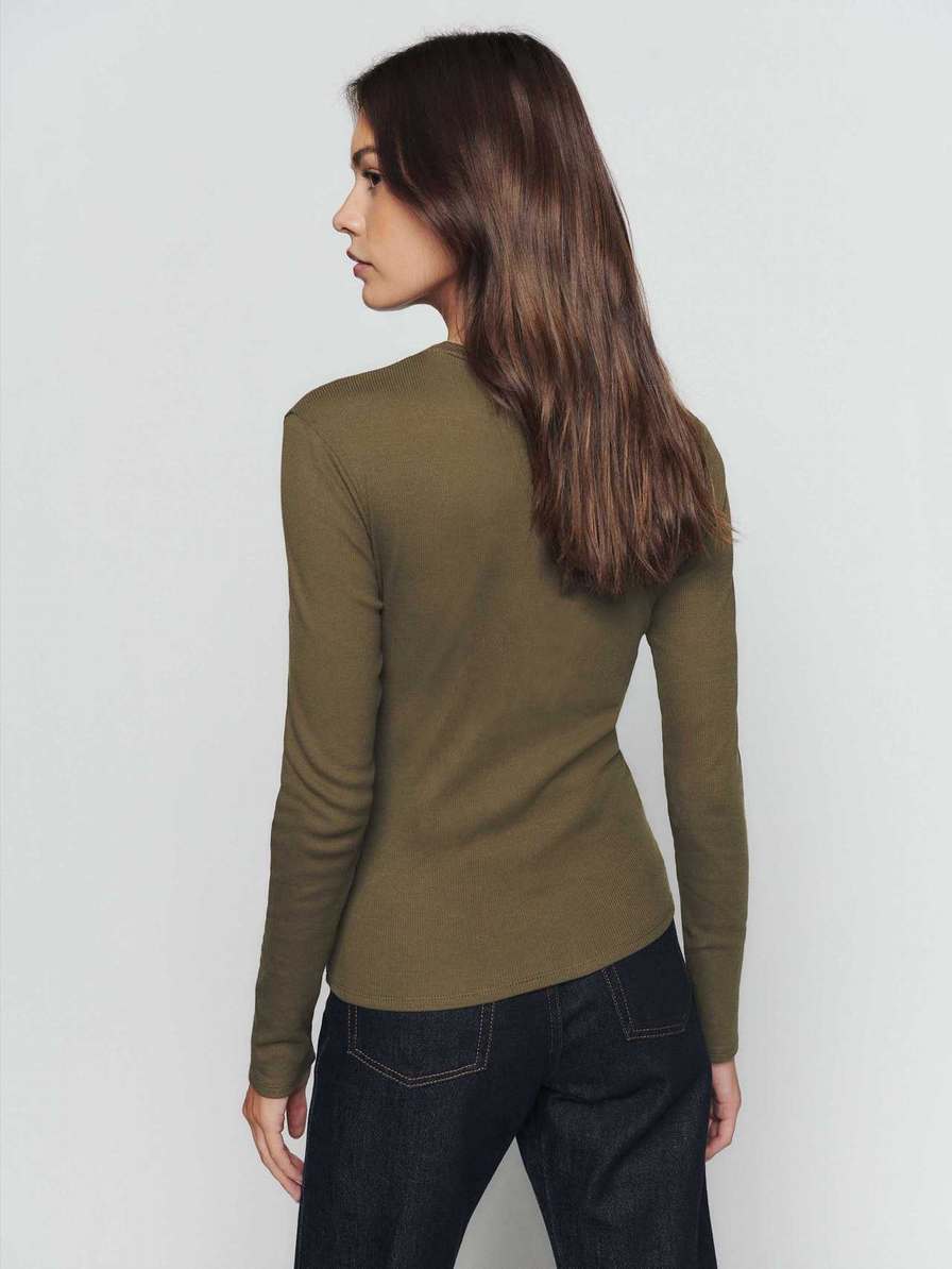 Women's Reformation Davy Sweater Dark Olive | USA-271845