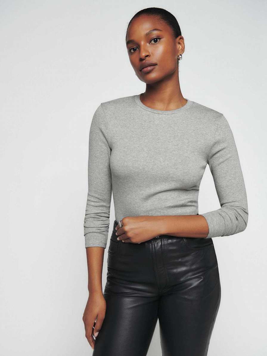 Women's Reformation Davy Sweater Grey | USA-502731