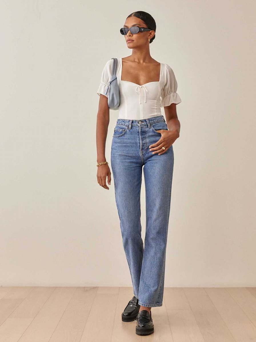 Women's Reformation Delevan Tops White | USA-046873