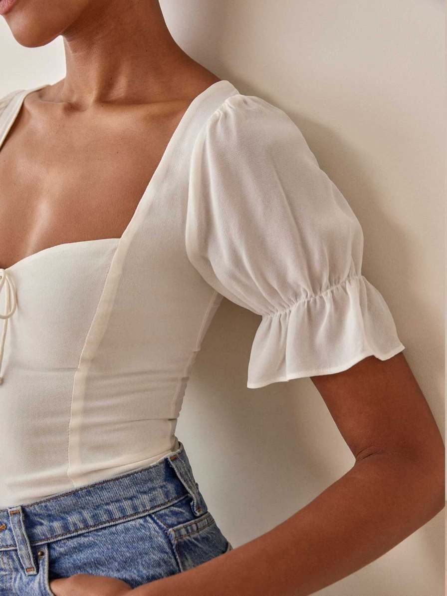 Women's Reformation Delevan Tops White | USA-046873