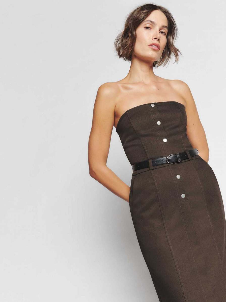 Women's Reformation Deserae Dress Coffee | USA-508321