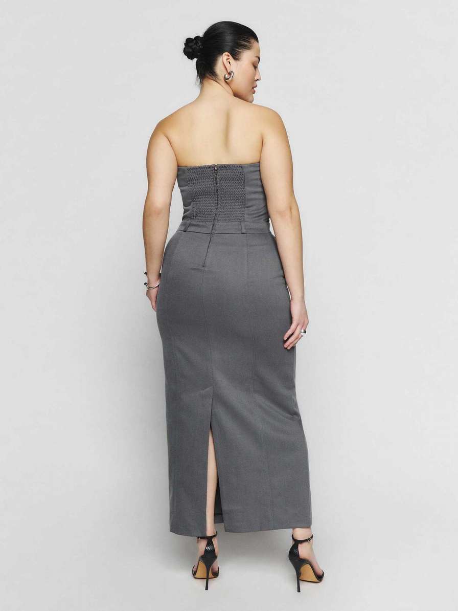 Women's Reformation Deserae Dress Grey | USA-5261834