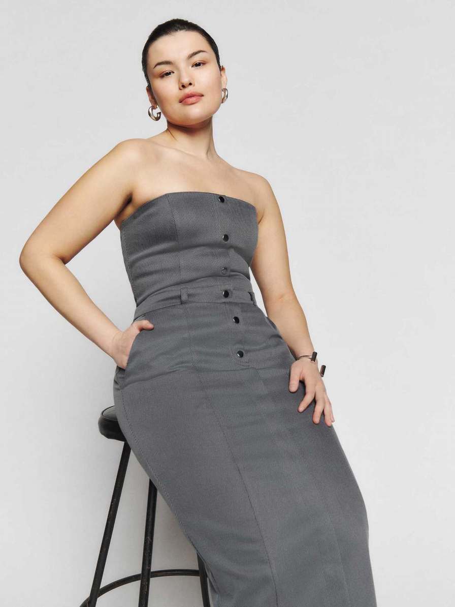 Women's Reformation Deserae Dress Grey | USA-5261834