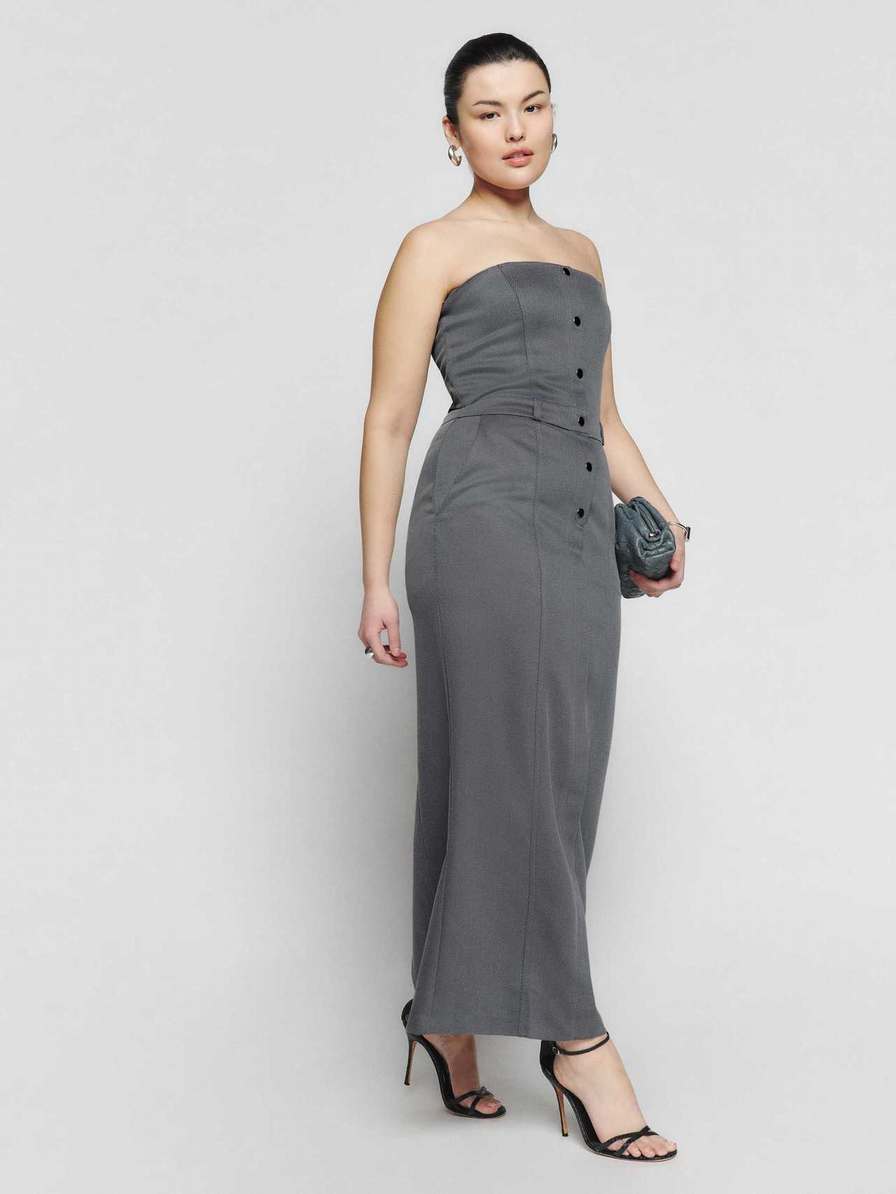 Women's Reformation Deserae Dress Grey | USA-5261834