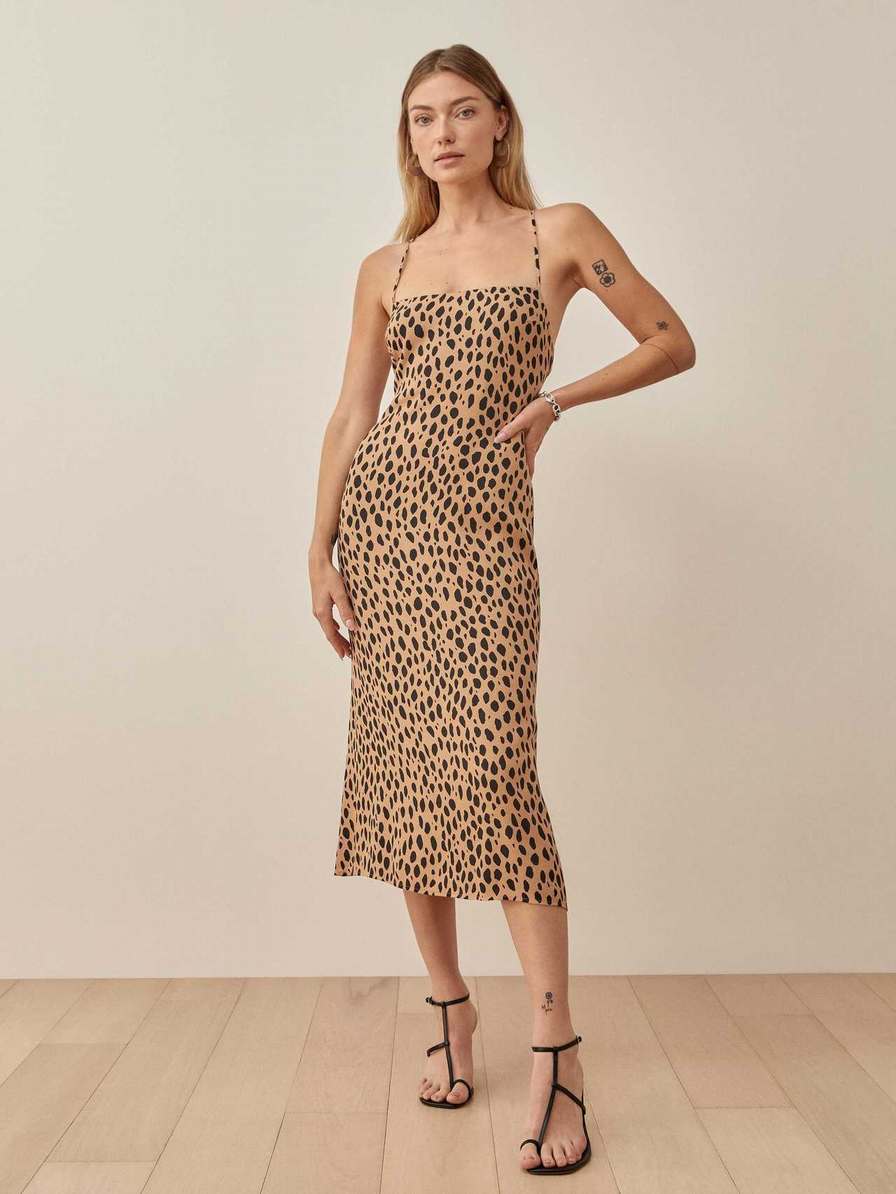 Women's Reformation Dover Dress Leopard | USA-128603