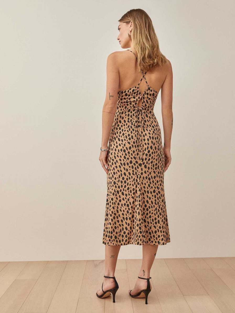 Women's Reformation Dover Dress Leopard | USA-128603