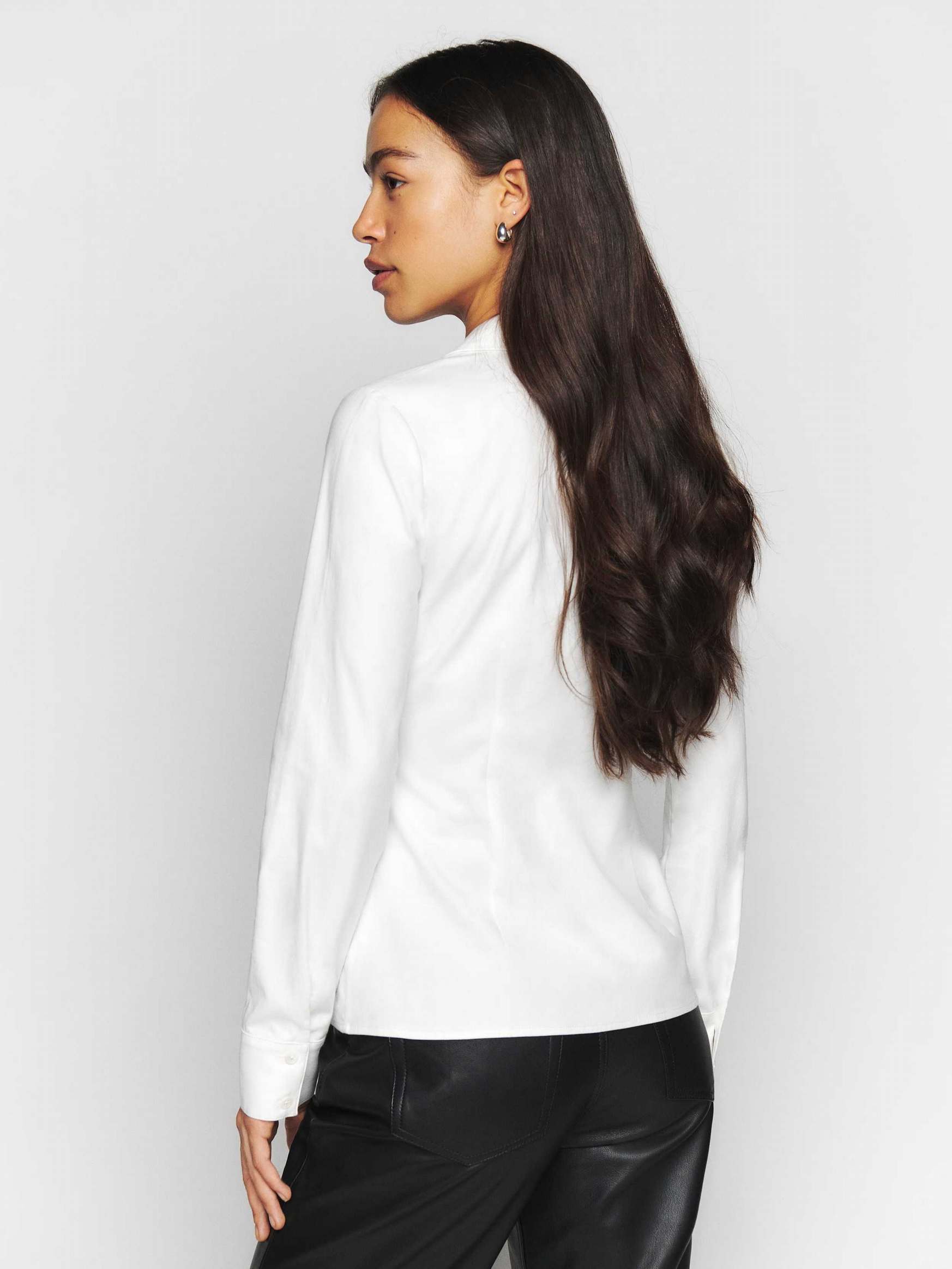 Women's Reformation Drew Shirts White | USA-765012