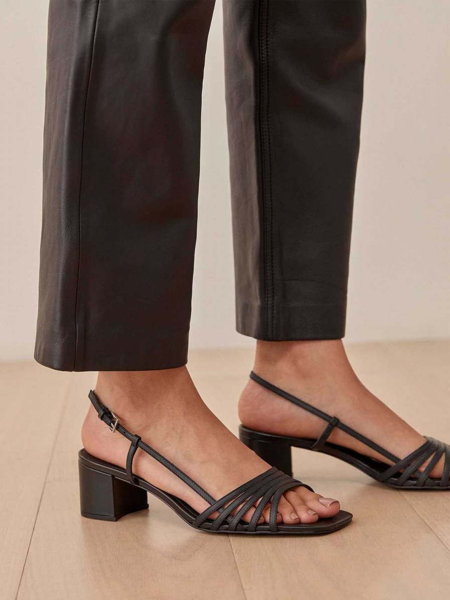 Women's Reformation Eleonora Sling Sandals Black | USA-3850427