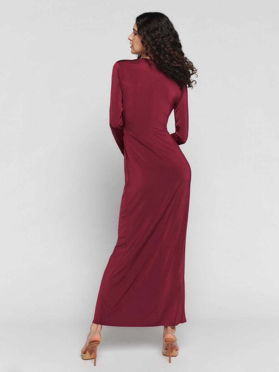 Women's Reformation Elverson Knit Dress Burgundy | USA-623401