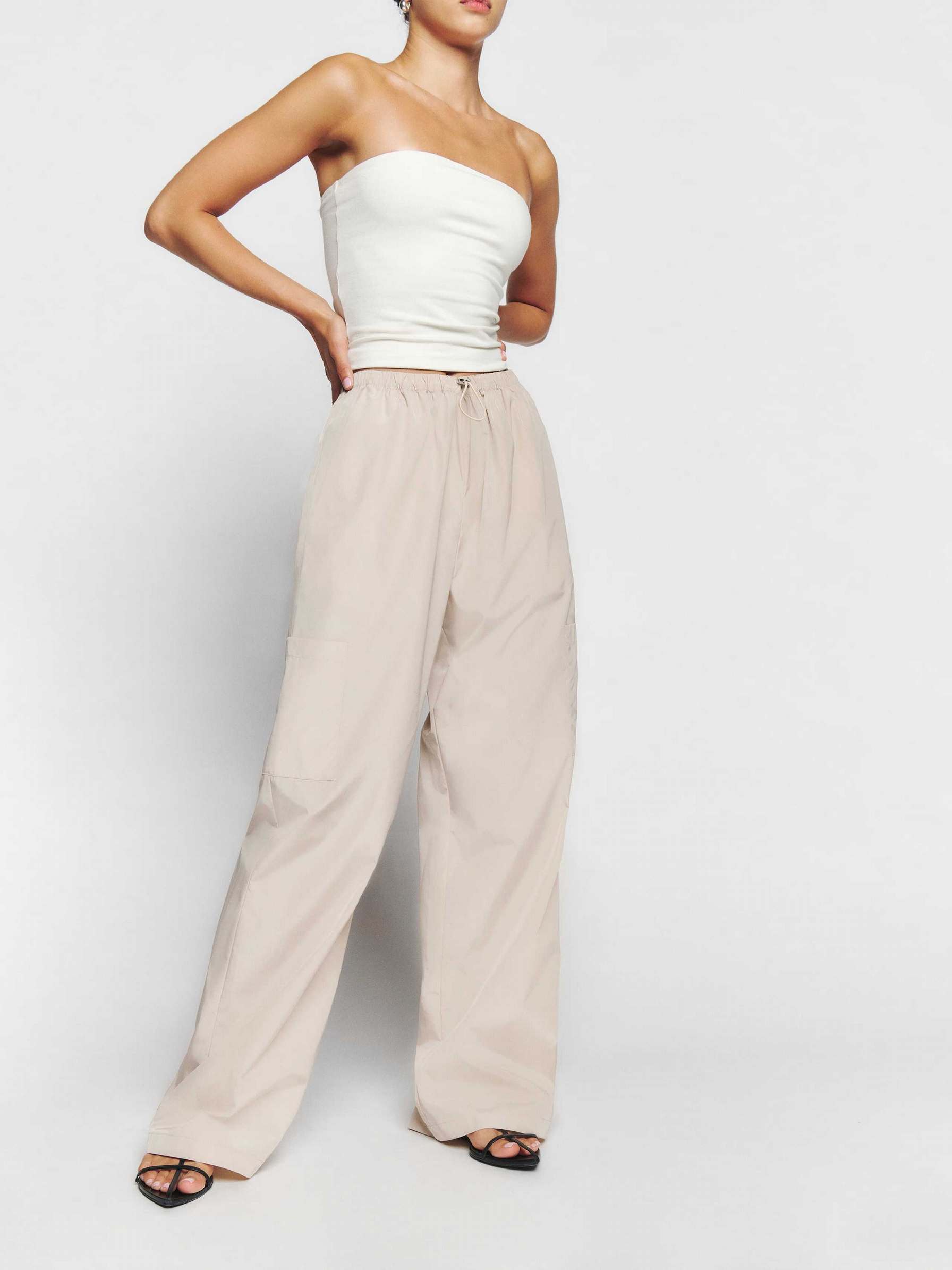 Women's Reformation Emberly Pants Beige | USA-167053