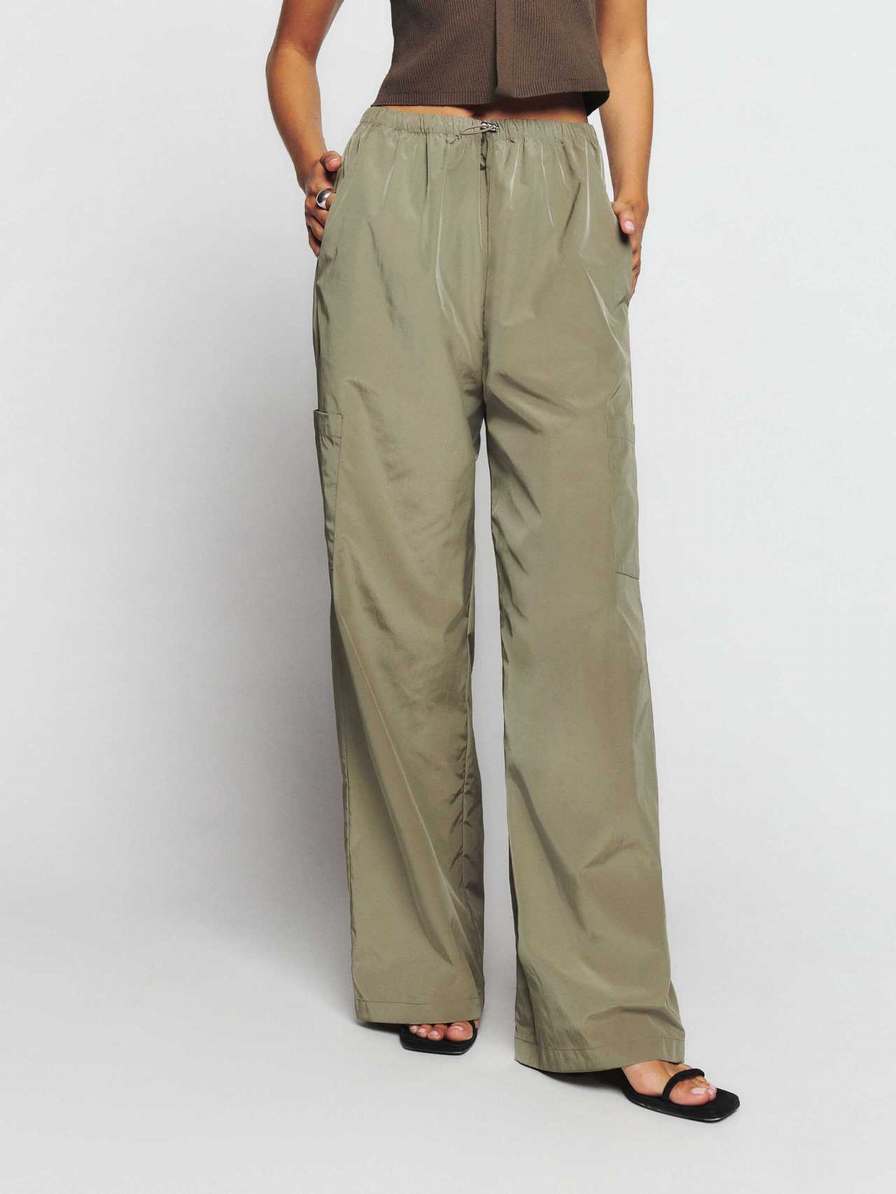 Women's Reformation Emberly Pants Light Green | USA-425167