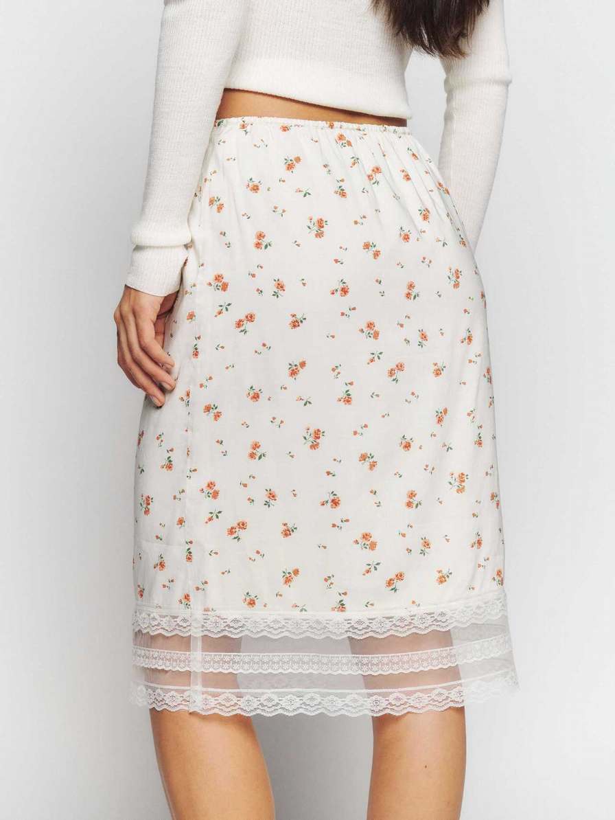 Women's Reformation Emery Skirts White | USA-0763851