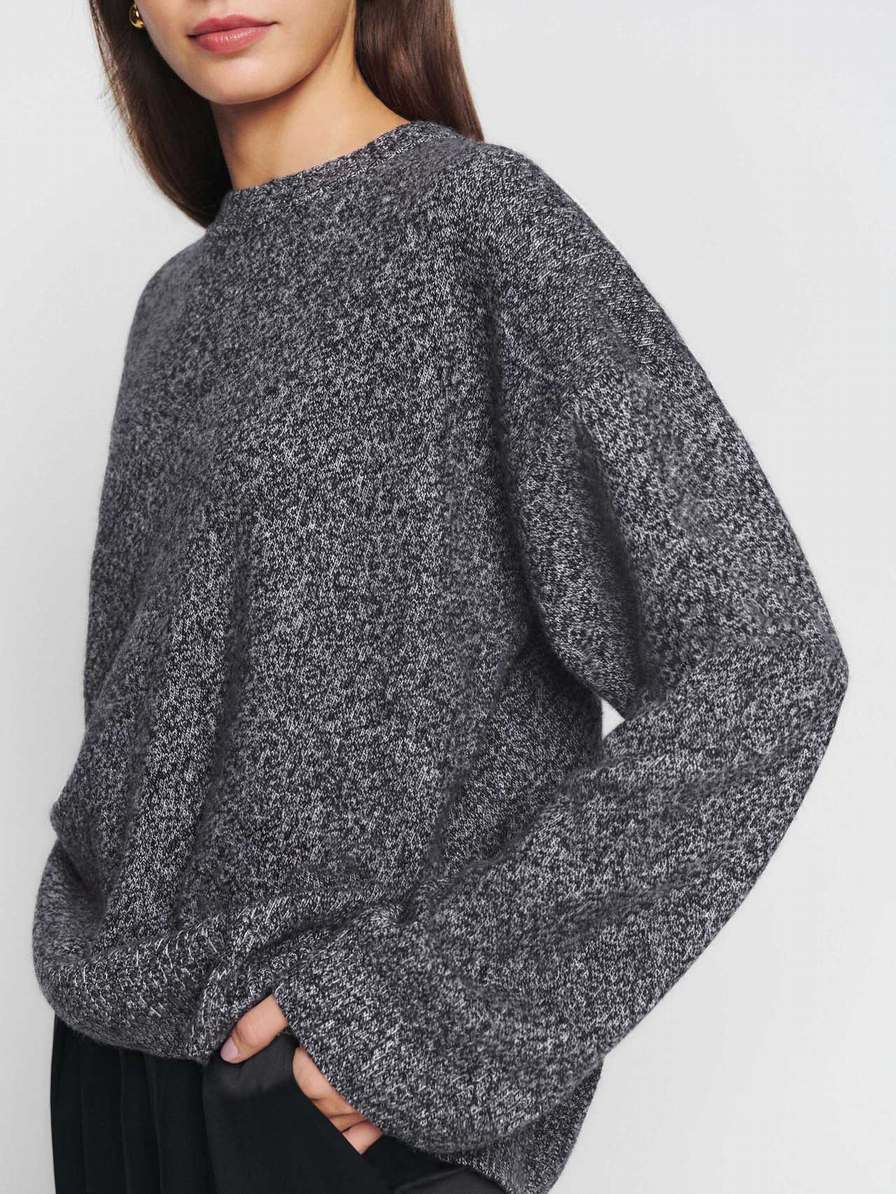 Women's Reformation Enda Regenerative Wool Sweater Grey | USA-8270436