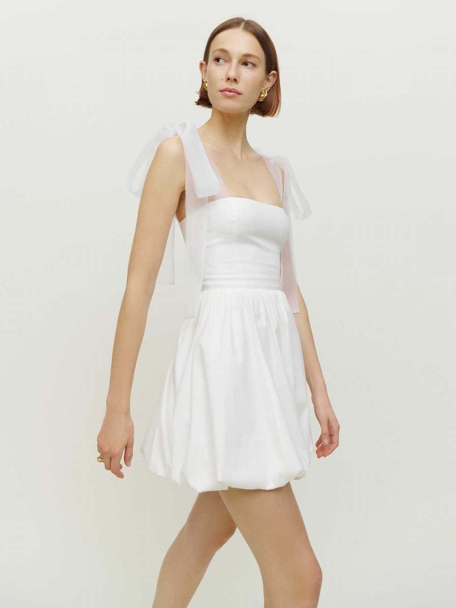 Women's Reformation Enza Dress White | USA-163072