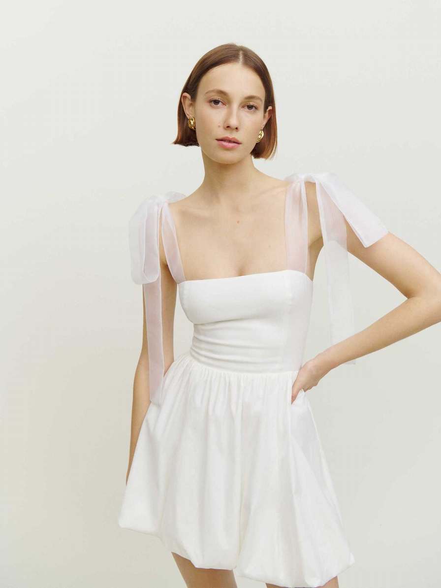 Women's Reformation Enza Dress White | USA-163072