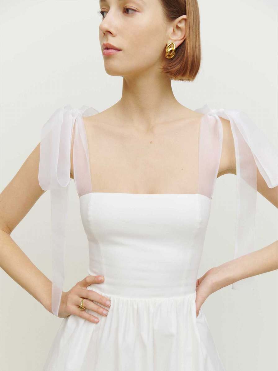 Women's Reformation Enza Dress White | USA-163072