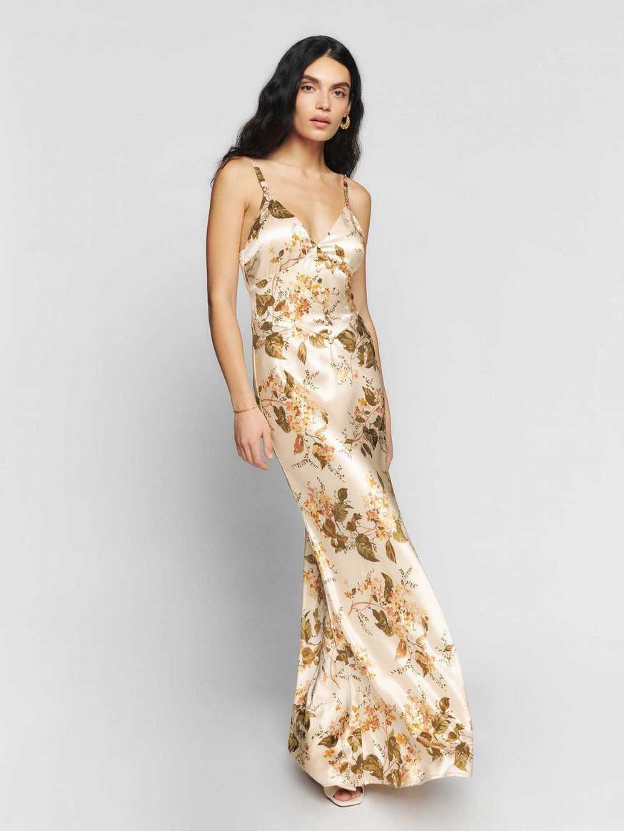 Women's Reformation Esa Silk Dress Flower | USA-160237