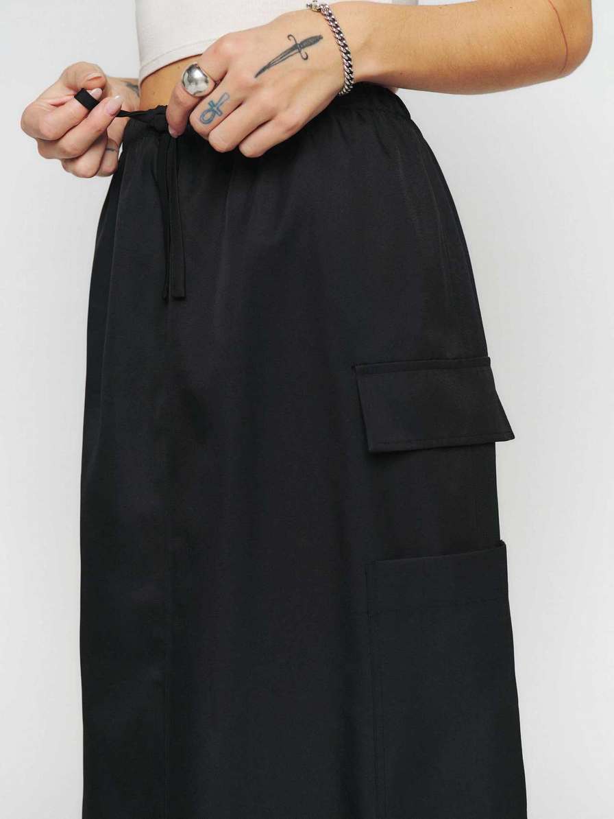 Women's Reformation Ethan Skirts Black | USA-058673