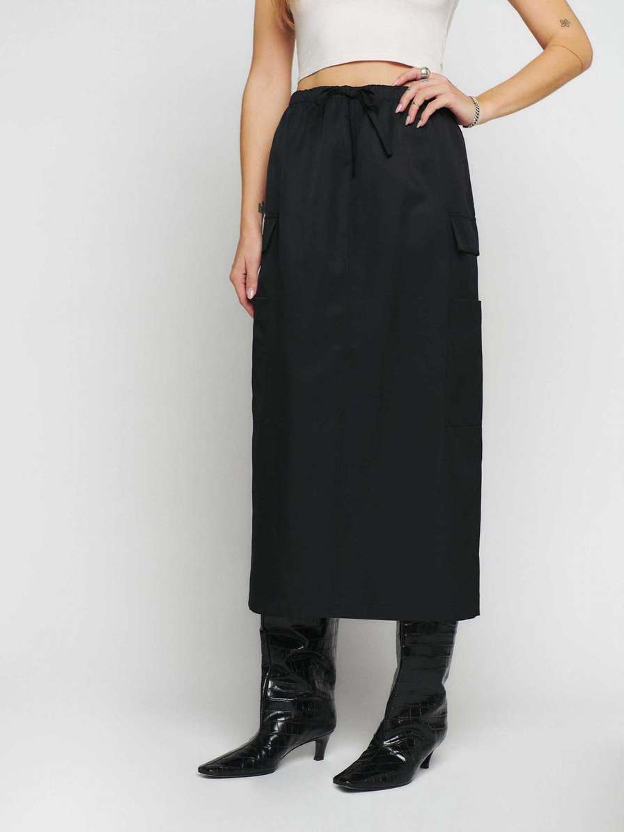 Women's Reformation Ethan Skirts Black | USA-058673