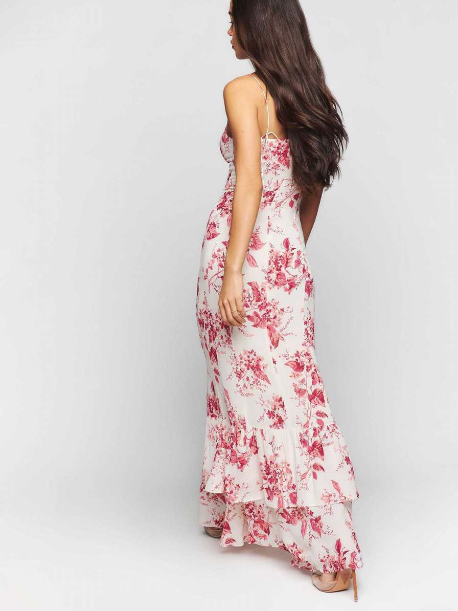 Women's Reformation Fallon Dress Pink | USA-6475382