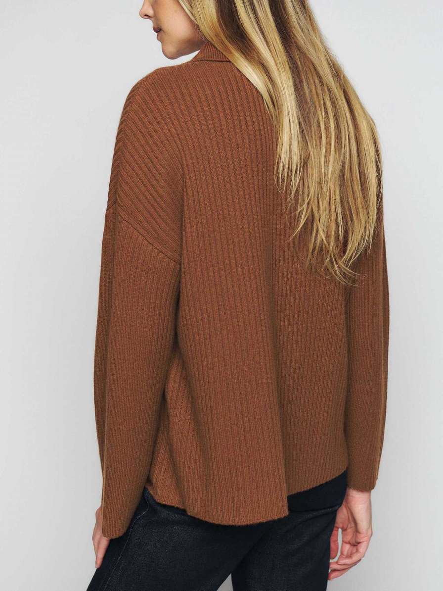 Women's Reformation Fantino Cashmere Cardigan Brown | USA-5348267