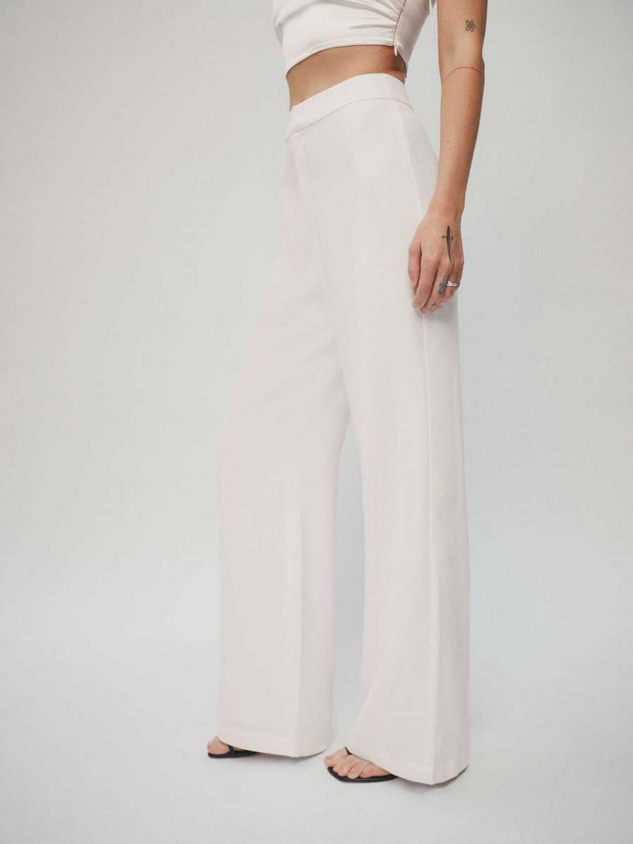 Women's Reformation Faye Pants White | USA-821347