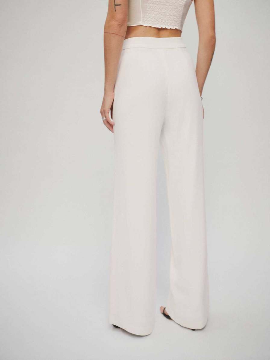 Women's Reformation Faye Pants White | USA-821347