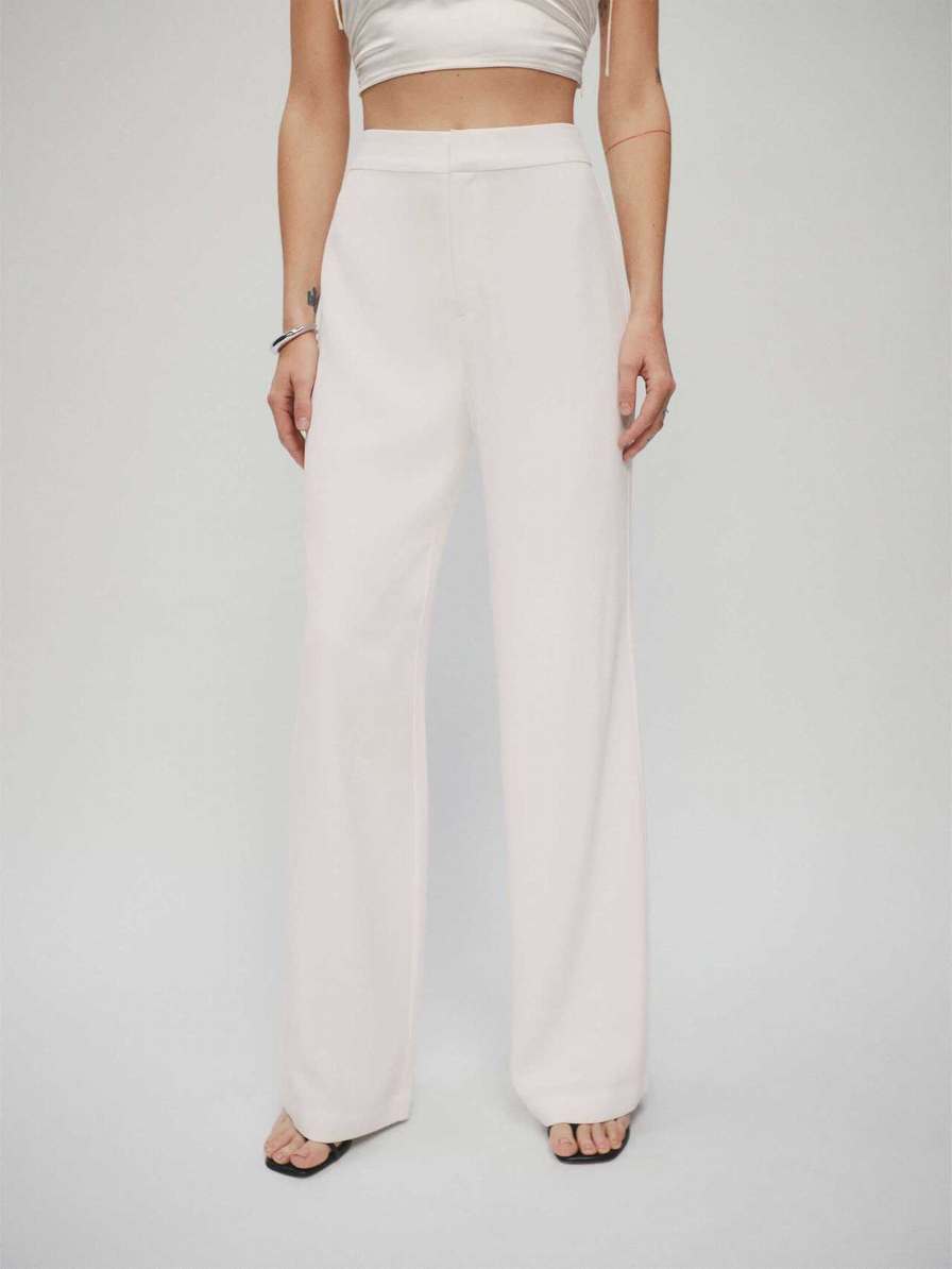 Women's Reformation Faye Pants White | USA-821347