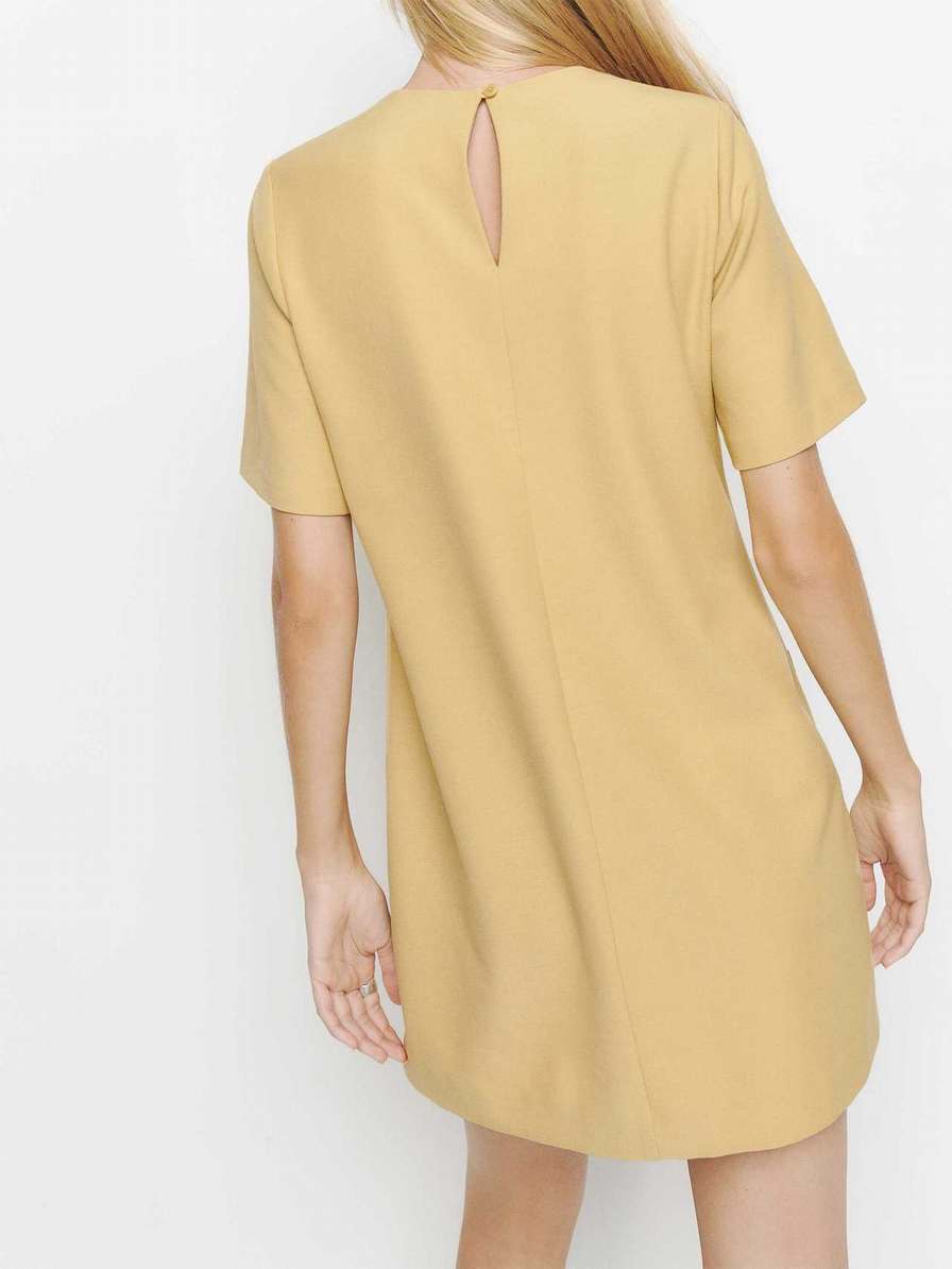 Women's Reformation Finsbury Dress Gold Yellow | USA-601425