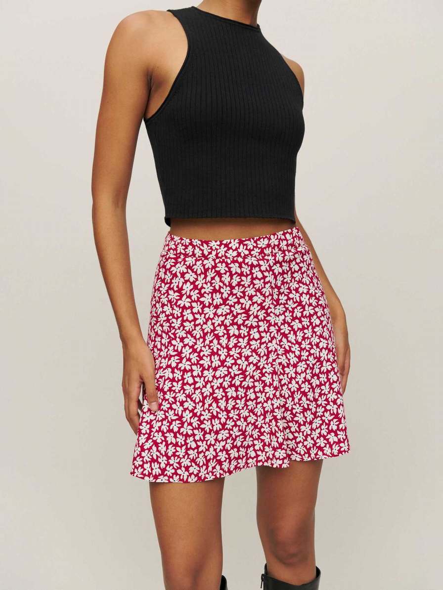 Women's Reformation Flounce Skirts Rose | USA-028416