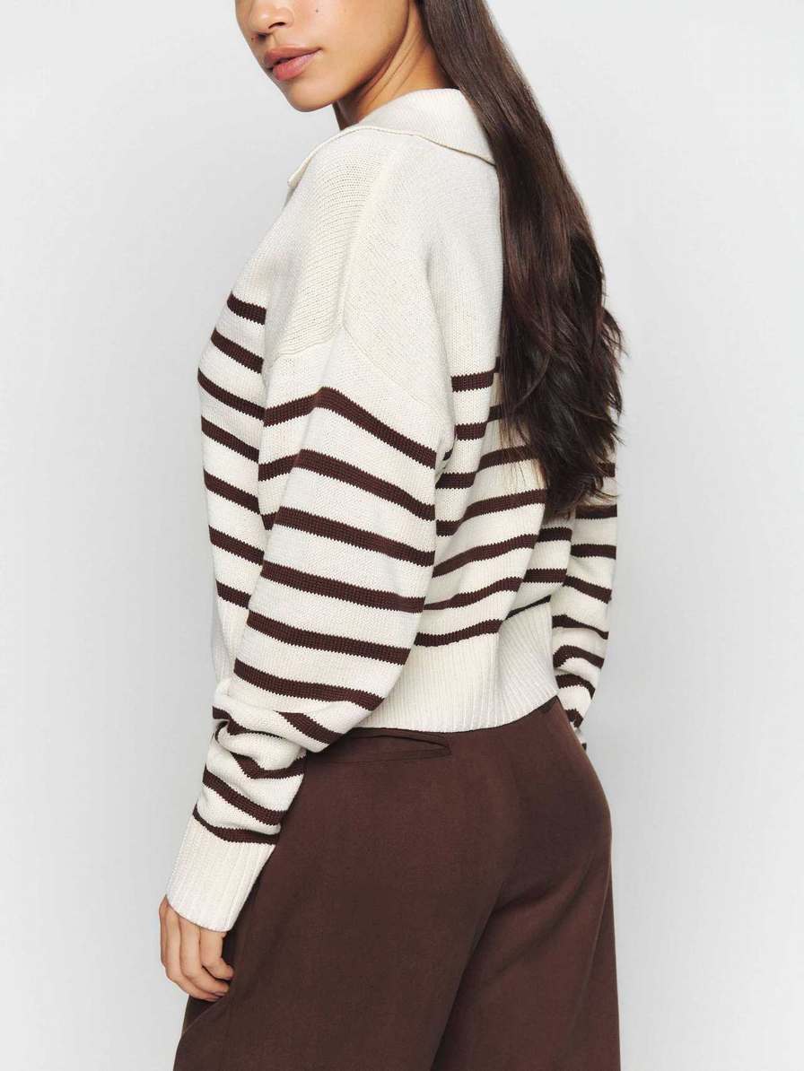 Women's Reformation Francesco Cotton Sweater Stripes | USA-627418