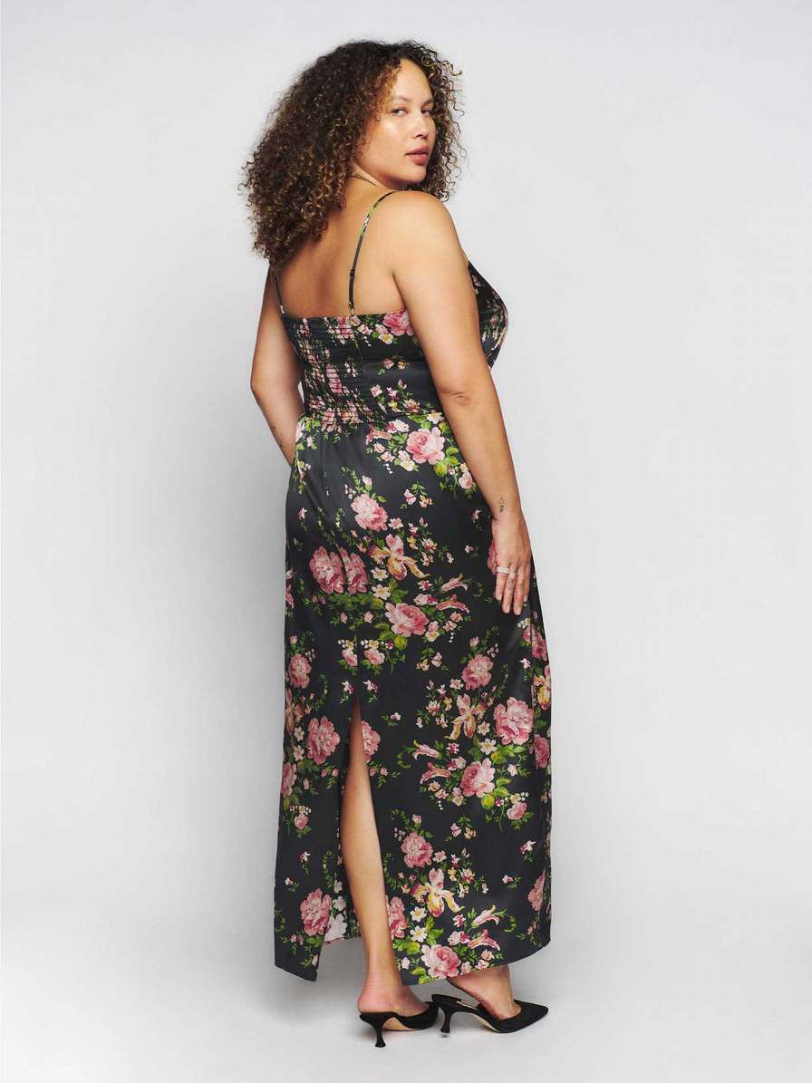 Women's Reformation Frankie Silk Es Dress Flower | USA-237518