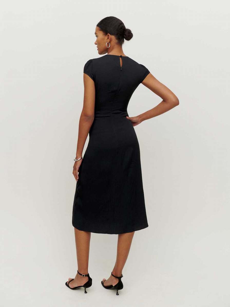 Women's Reformation Frasier Dress Black | USA-780312