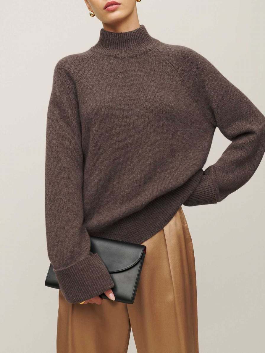 Women's Reformation Garrett Cashmere Sweater Coffee | USA-186704