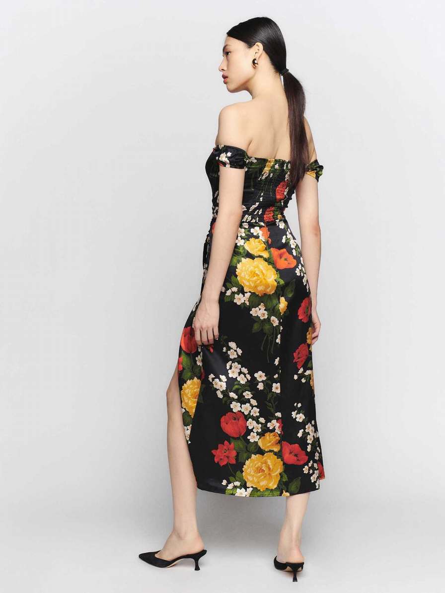 Women's Reformation Genesis Silk Dress Flower | USA-1386274