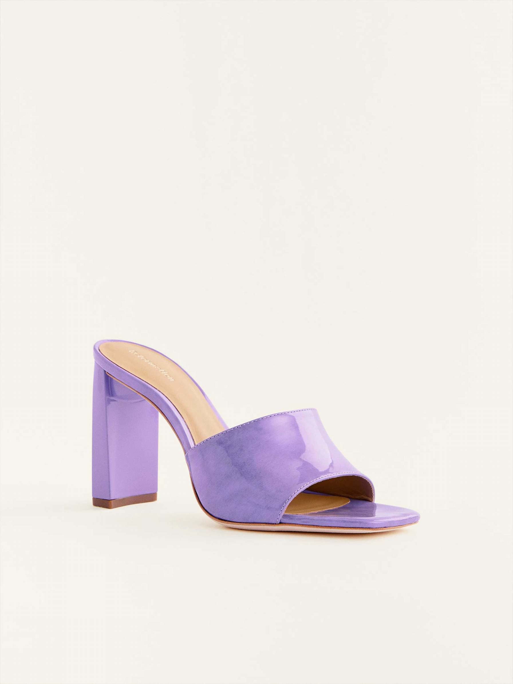 Women's Reformation Georgi Block Sandals Purple | USA-7016548